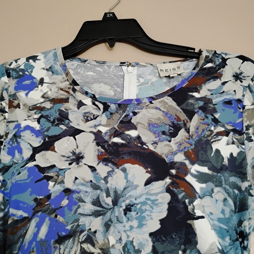 Reiss Dress Medium Zizzi Colorful Floral Runch Bodycon Stretch Capsule Designer - Picture 5 of 16